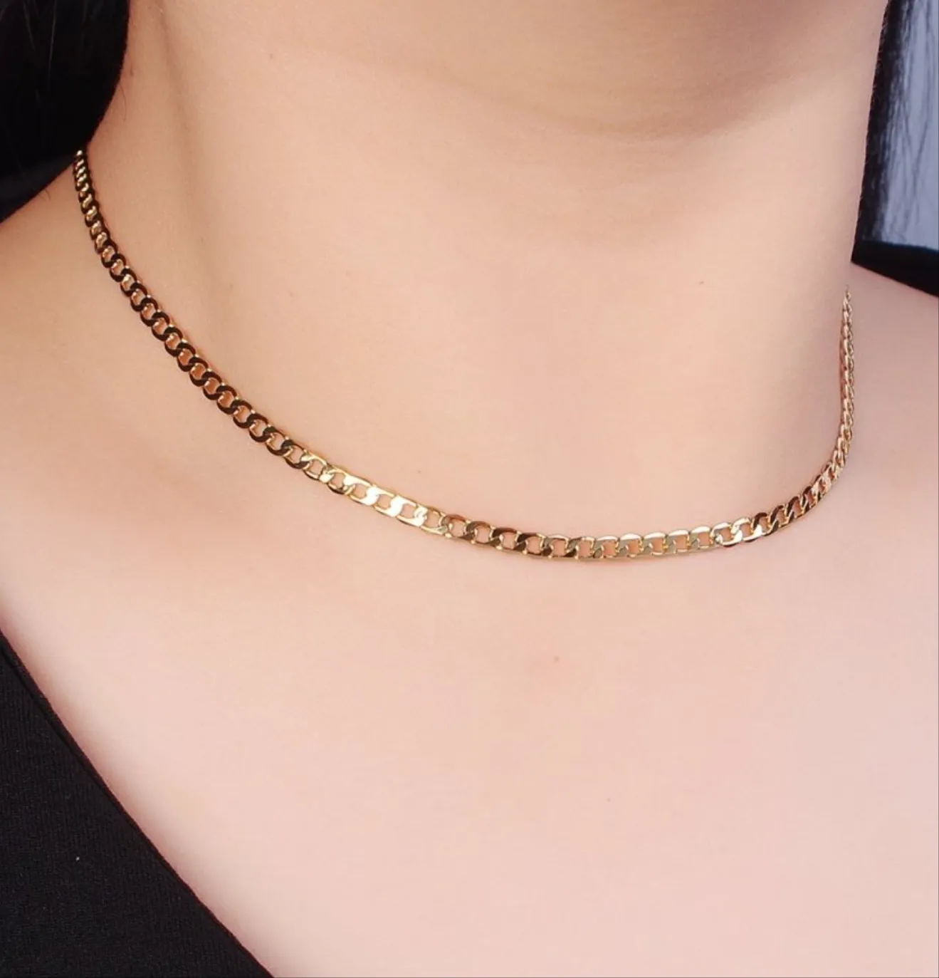 Cuban Curb Flat Chain 3.4mm 15.7”