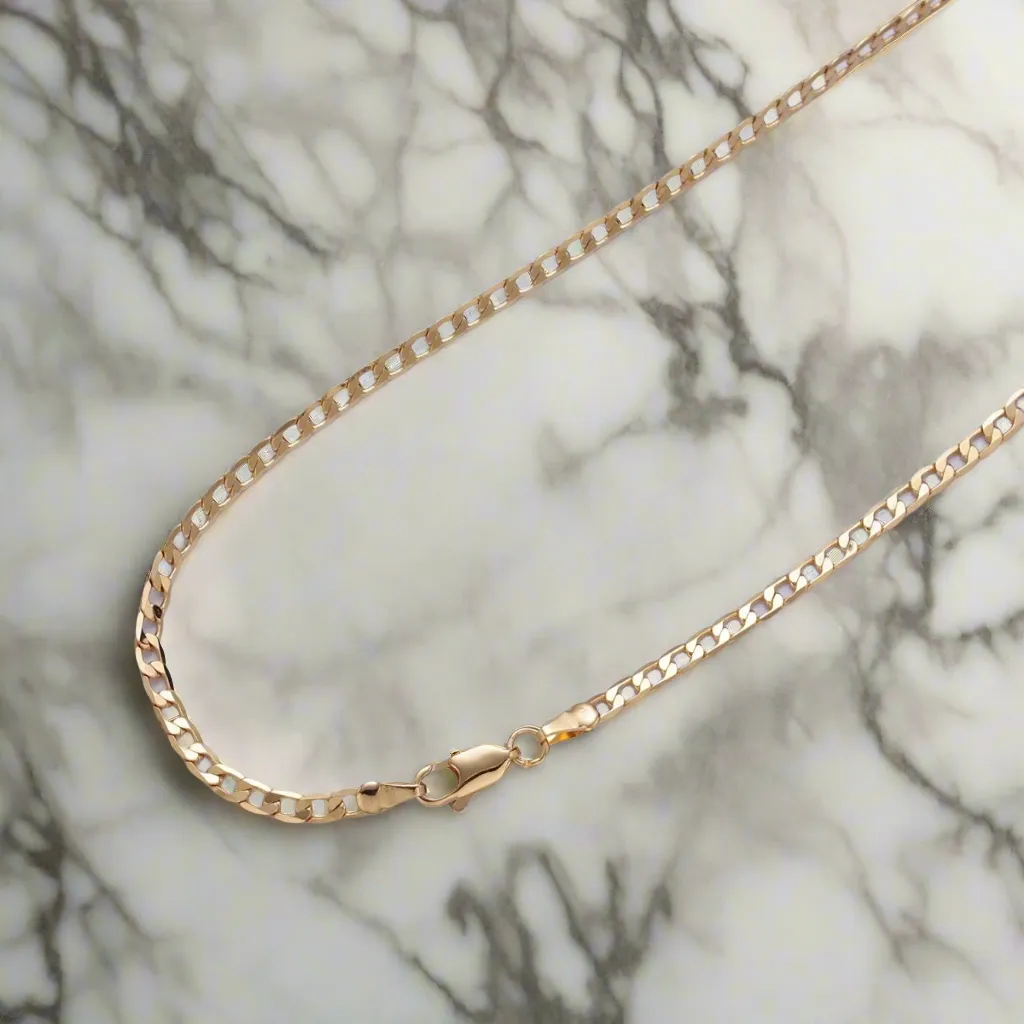 Cuban Curb Flat Chain 3.4mm 15.7”