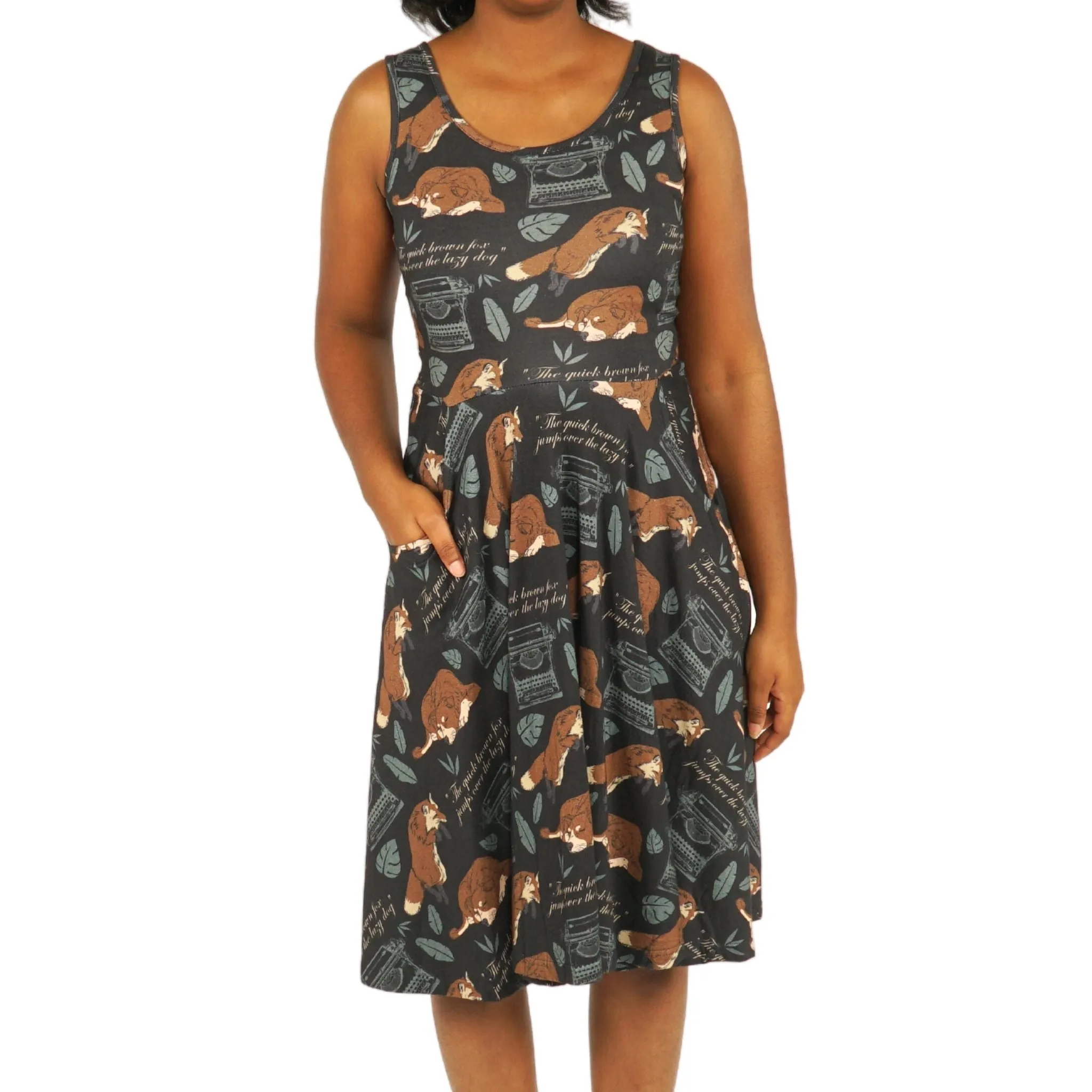 Sleeveless Elegant Cursive Twirl Dress