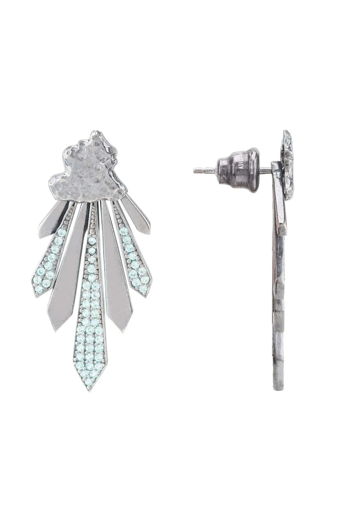 Deco Fan Ear Jacket Aqua Silver