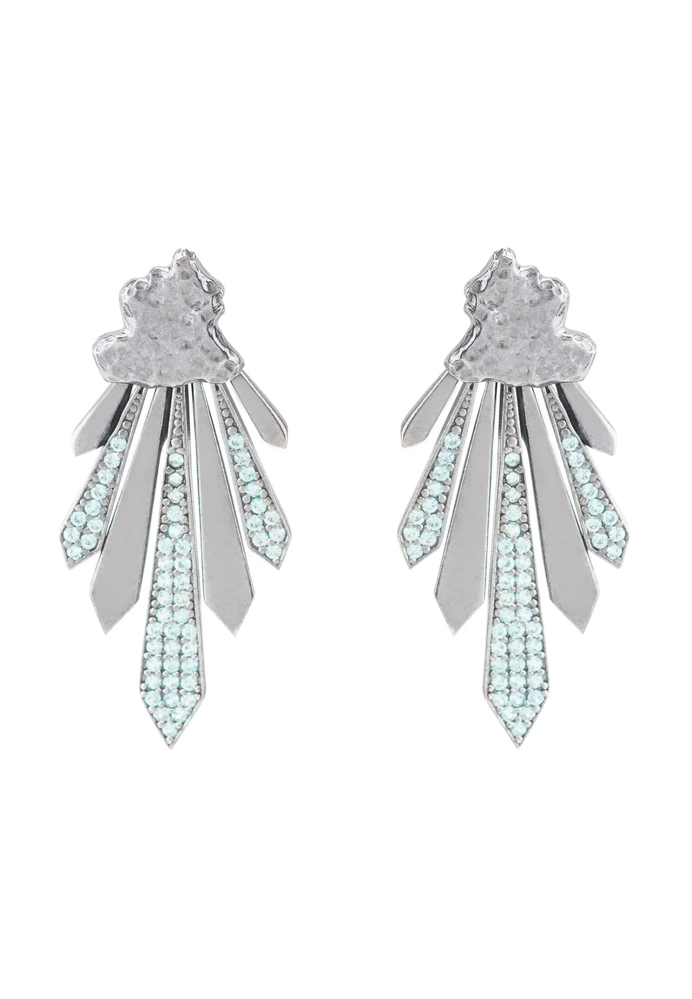Deco Fan Ear Jacket Aqua Silver