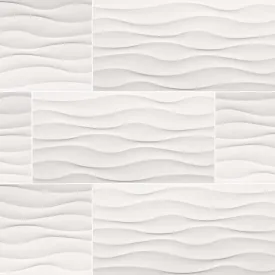 Dymo Ceramic Tile Collection Wavy White Glossy - 12"X24"