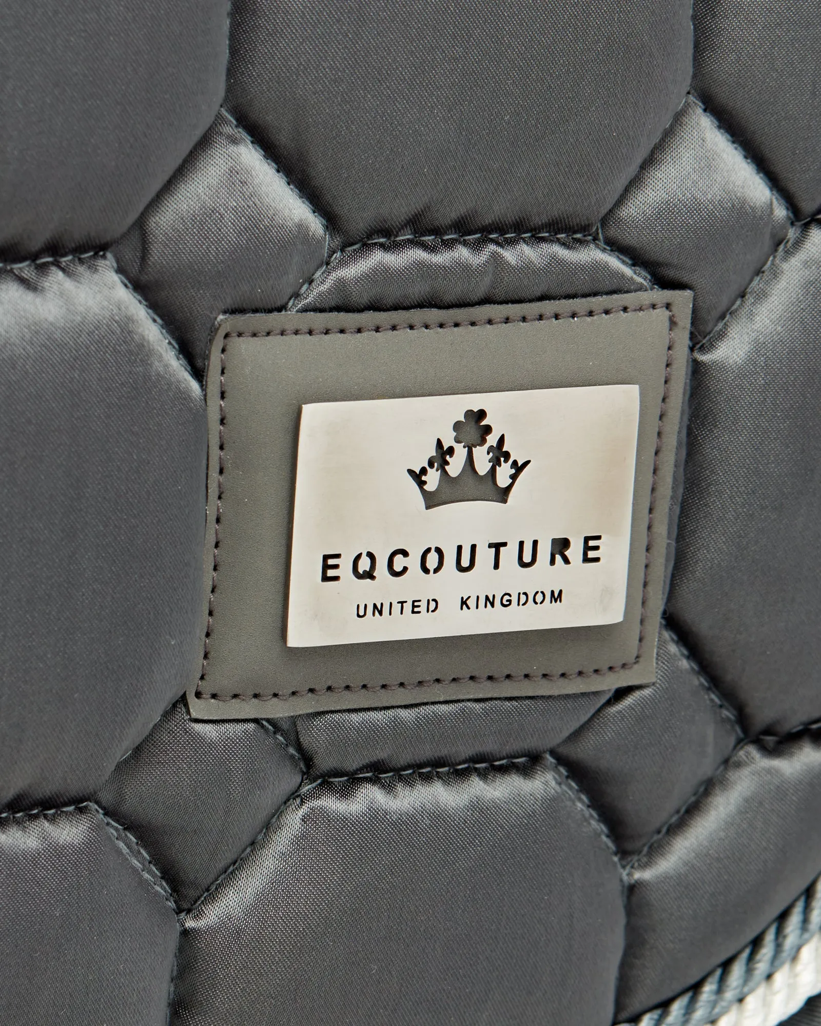 Eqcouture 'Symmetry' Luxury Satin Dressage Saddle Pad - SKYLIGHT (GREY)