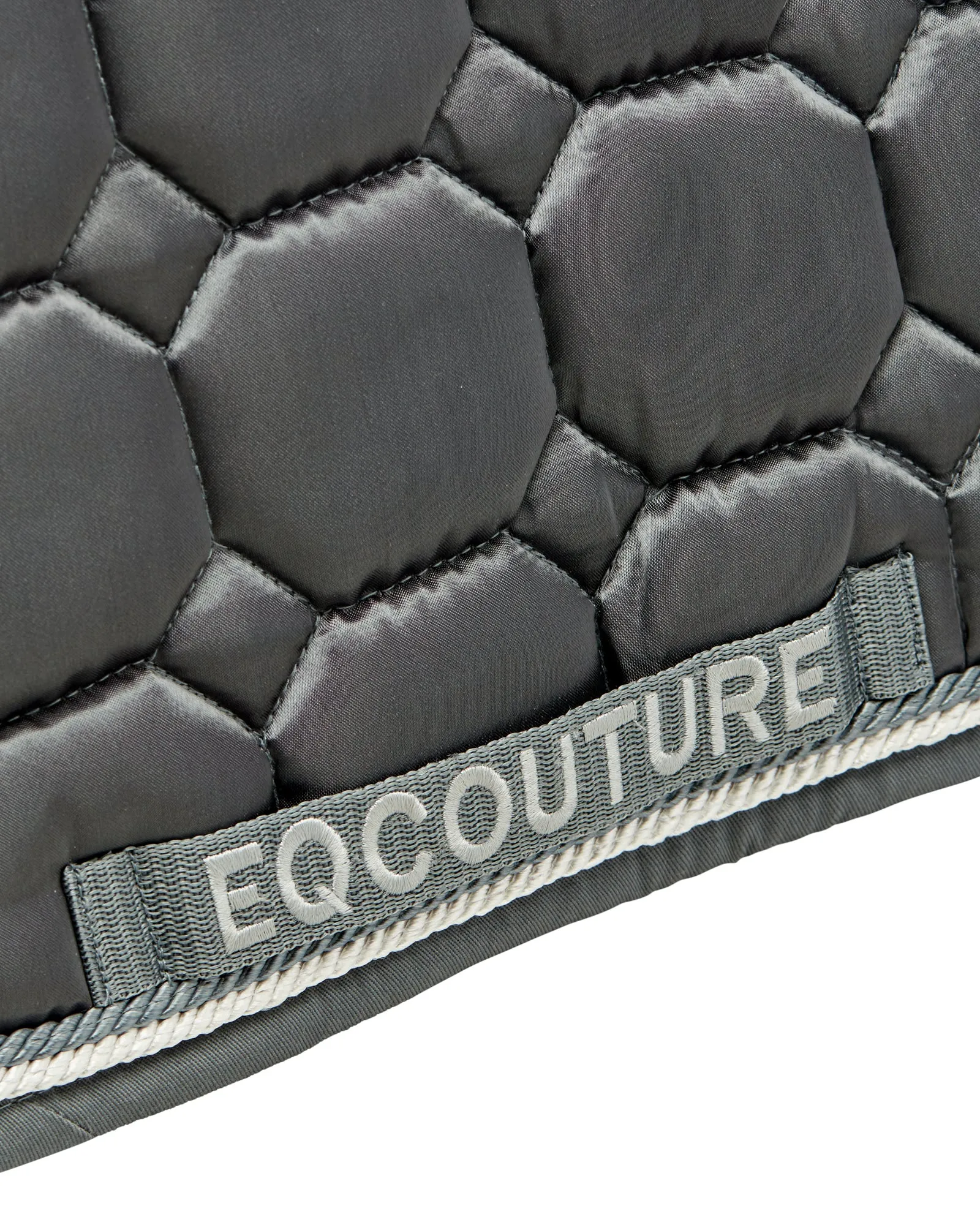 Eqcouture 'Symmetry' Luxury Satin Dressage Saddle Pad - SKYLIGHT (GREY)
