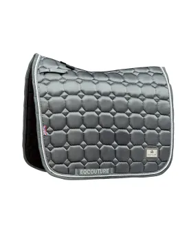 Eqcouture 'Symmetry' Luxury Satin Dressage Saddle Pad - SKYLIGHT (GREY)