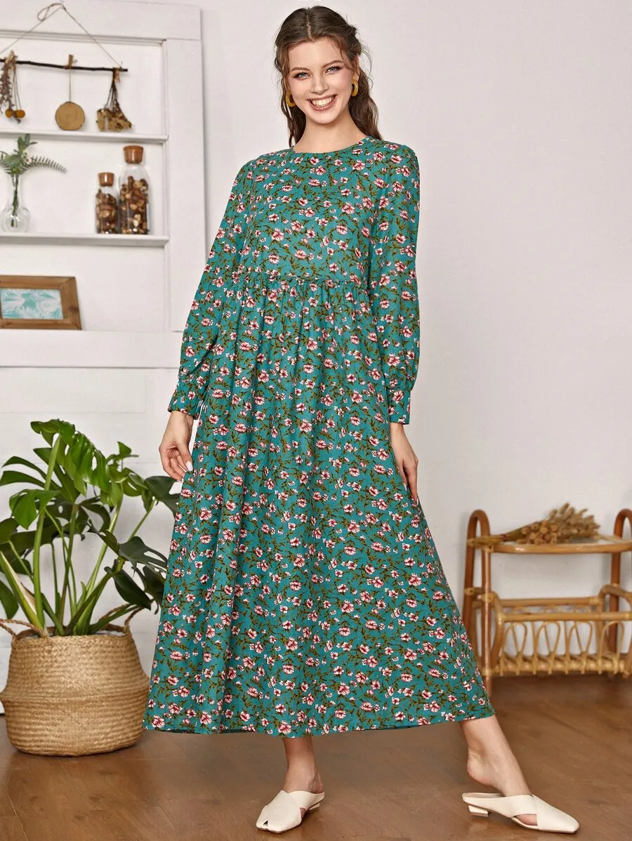 Floral Print Smock Dress