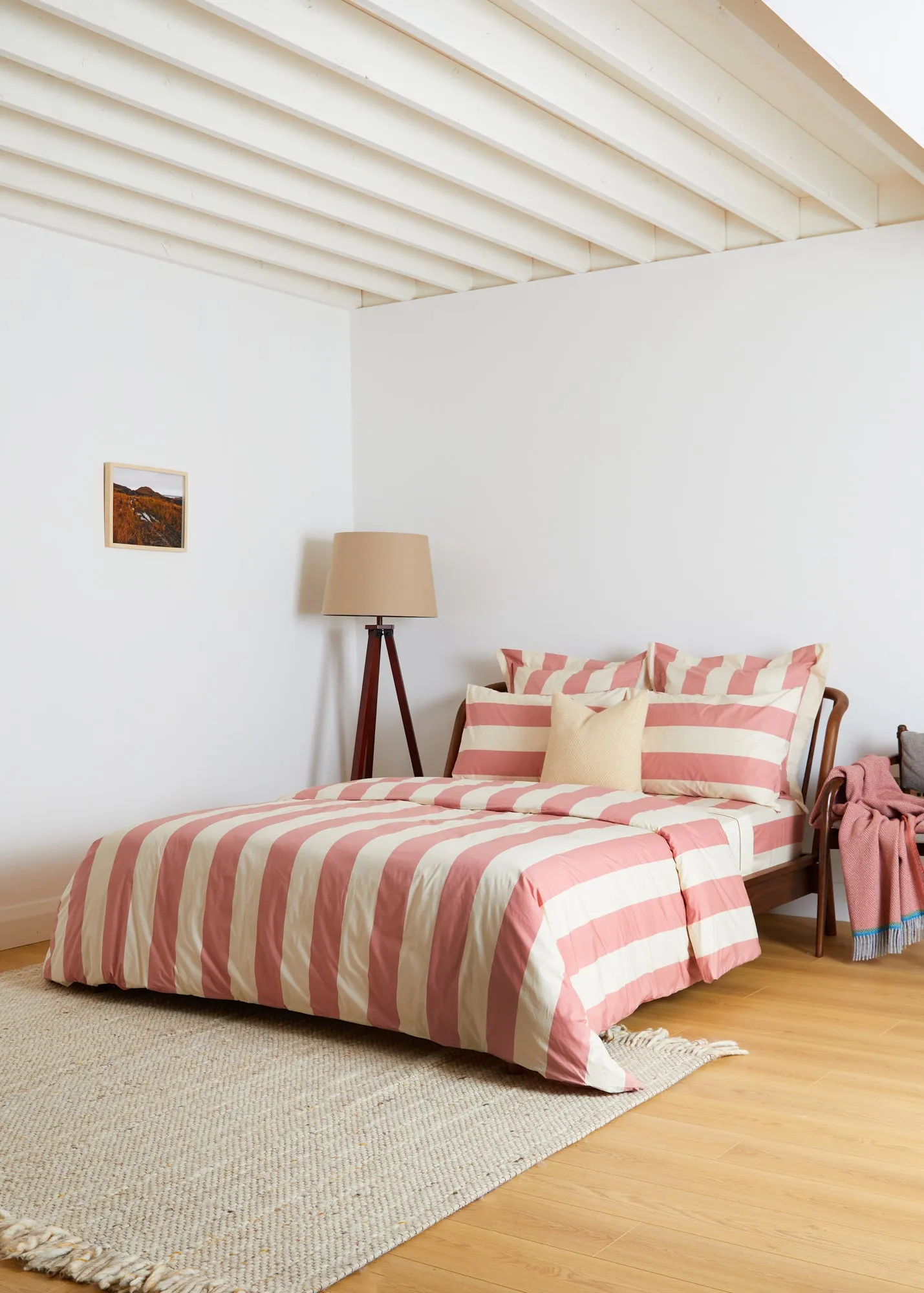 Foxford Rose Wide Stripe Cotton Duvet Set