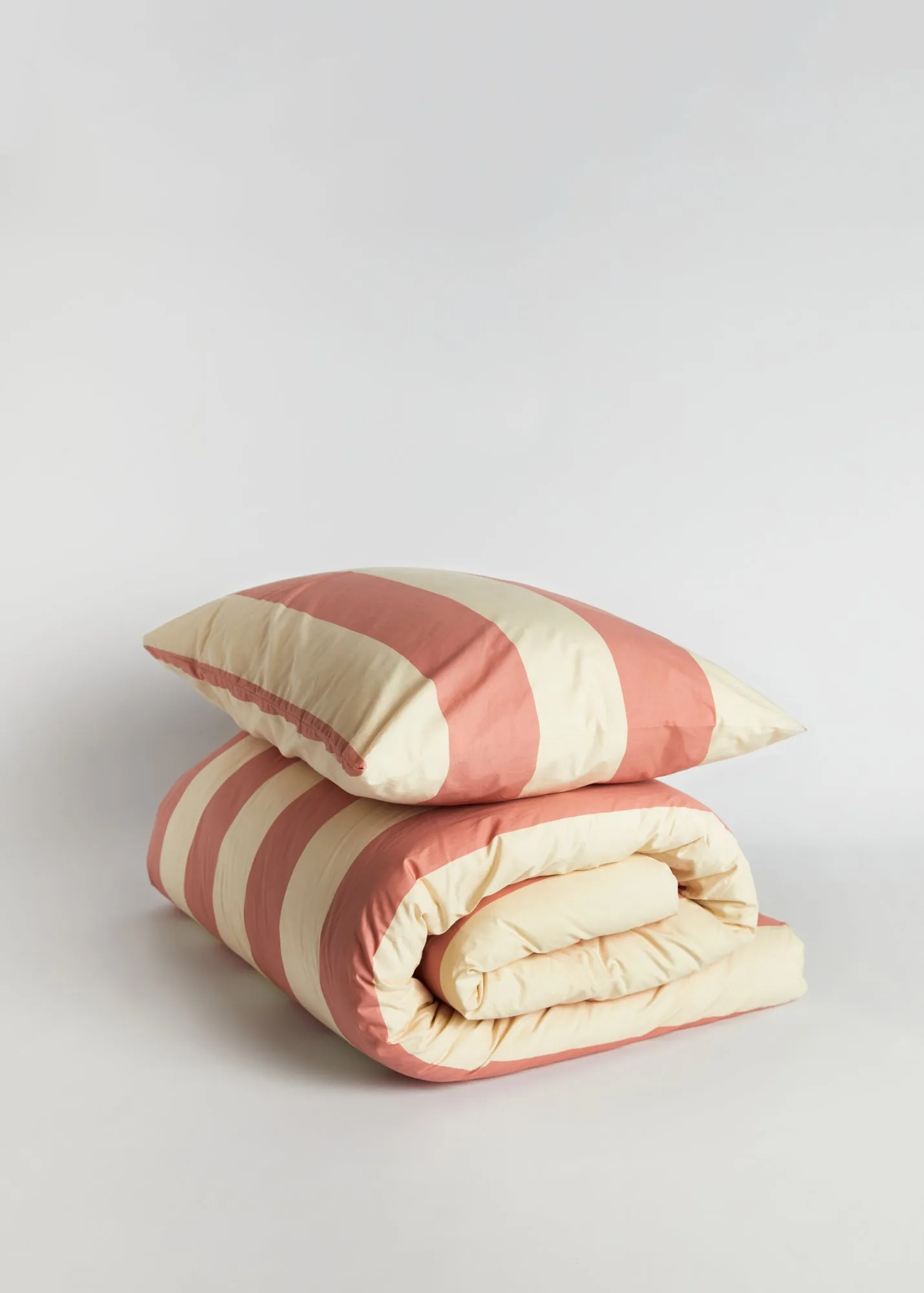 Foxford Rose Wide Stripe Cotton Duvet Set