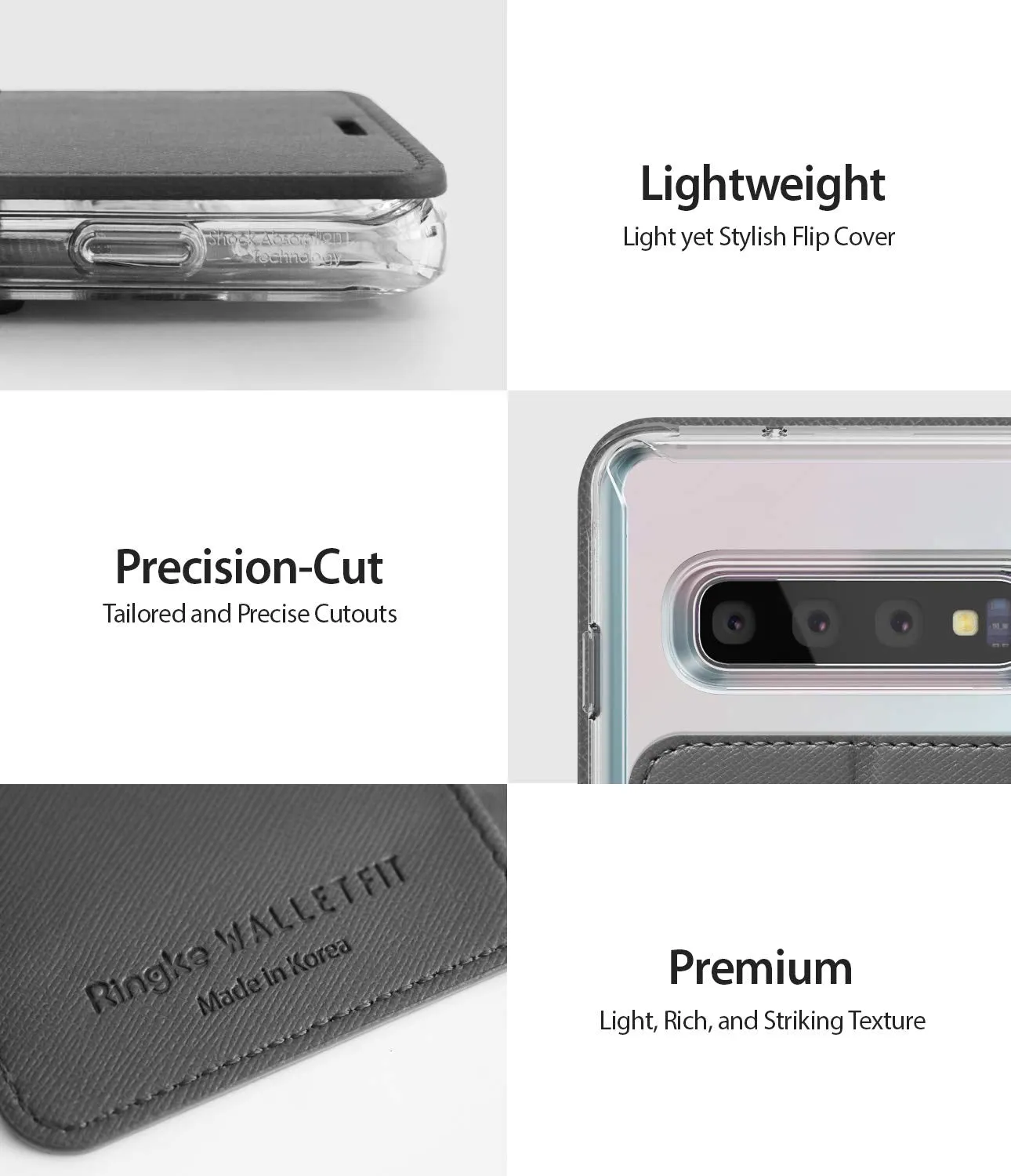 Galaxy S10 Plus Case | Wallet Fit - Ash Gray