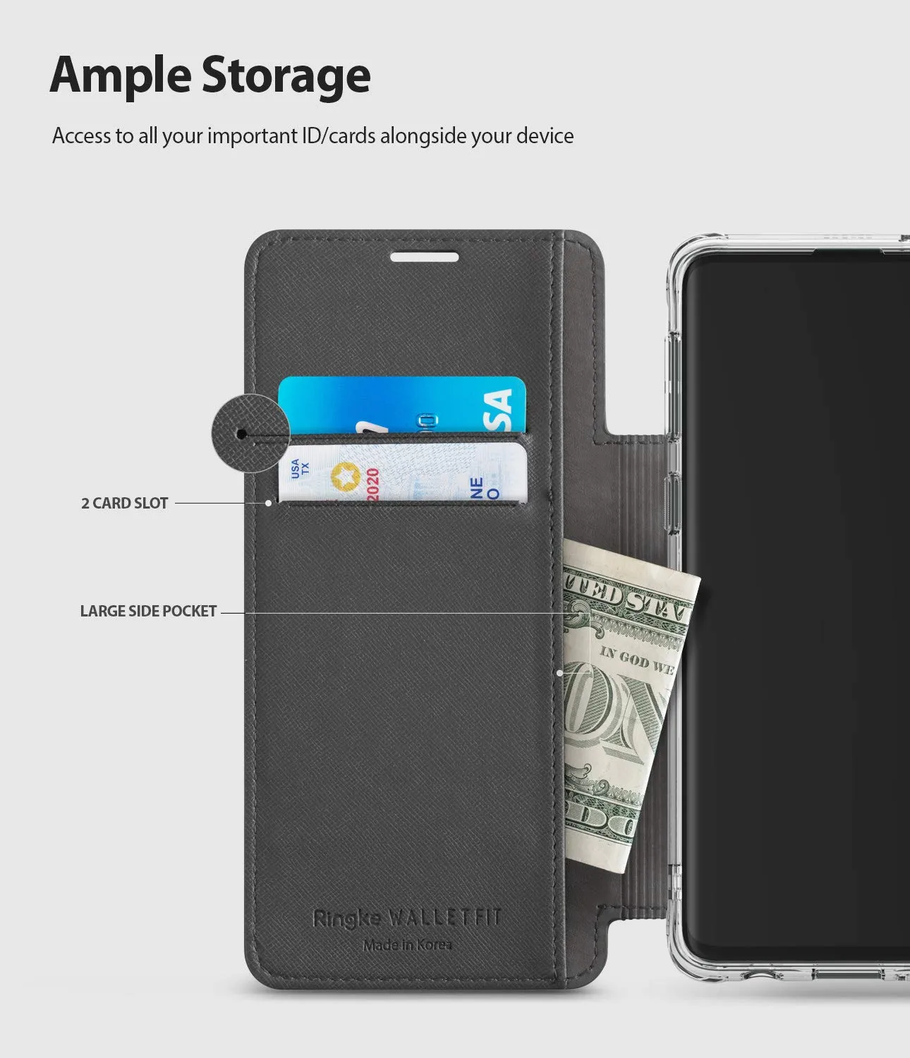 Galaxy S10 Plus Case | Wallet Fit - Ash Gray
