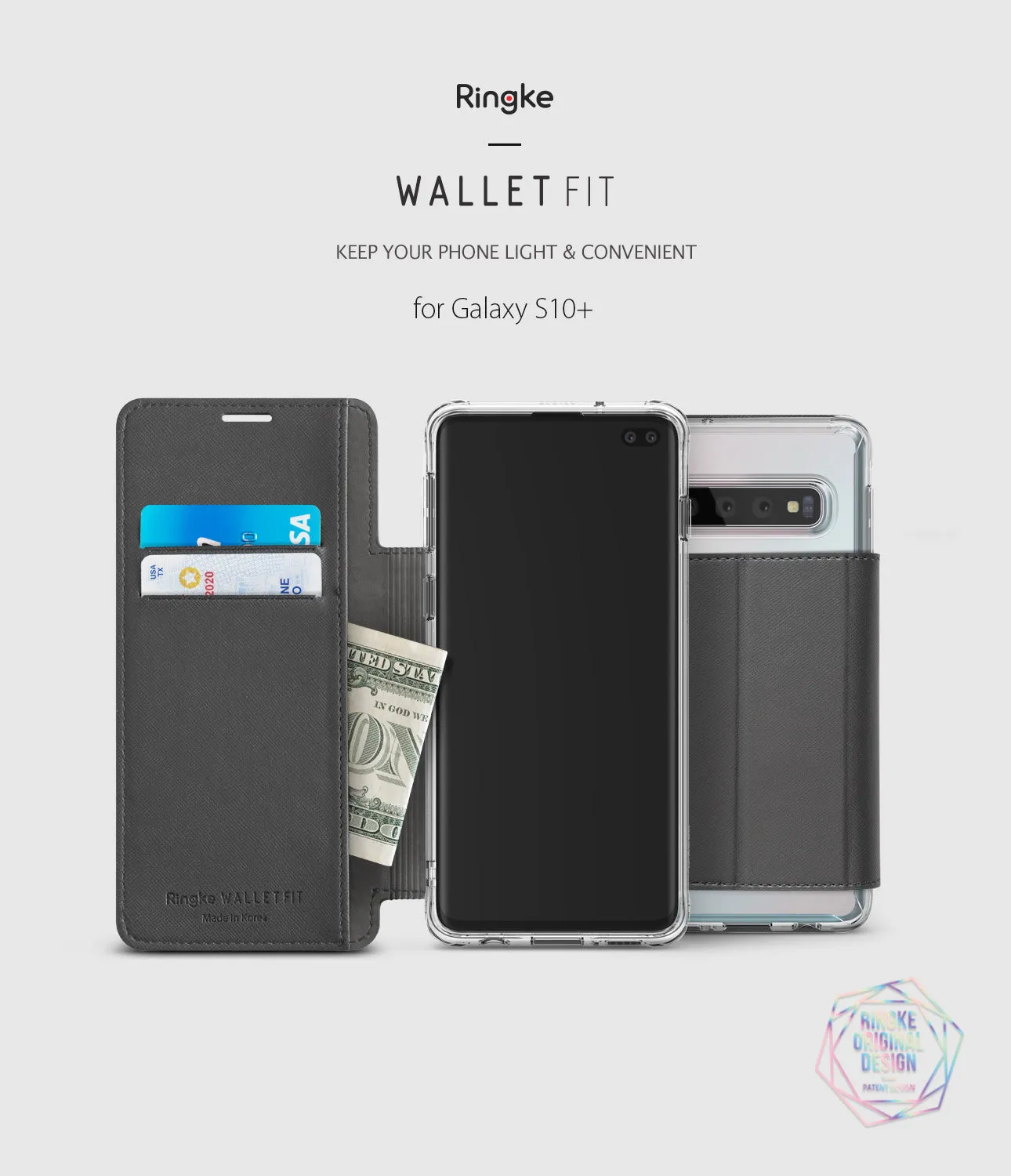 Galaxy S10 Plus Case | Wallet Fit - Ash Gray