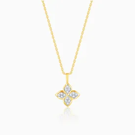 Gold Floret Diamond Pendant