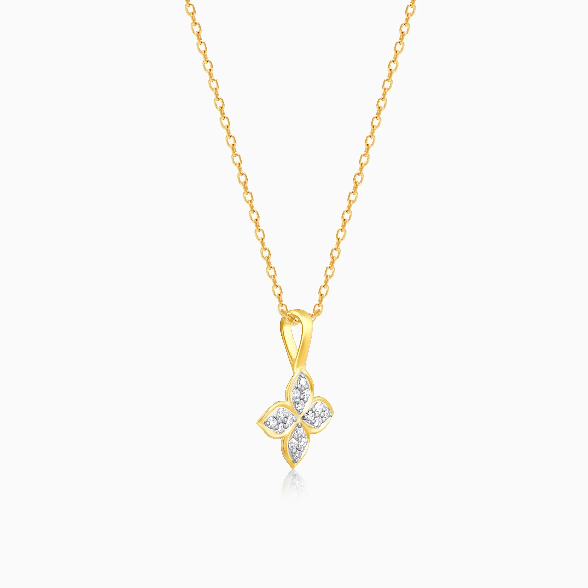 Gold Floret Diamond Pendant