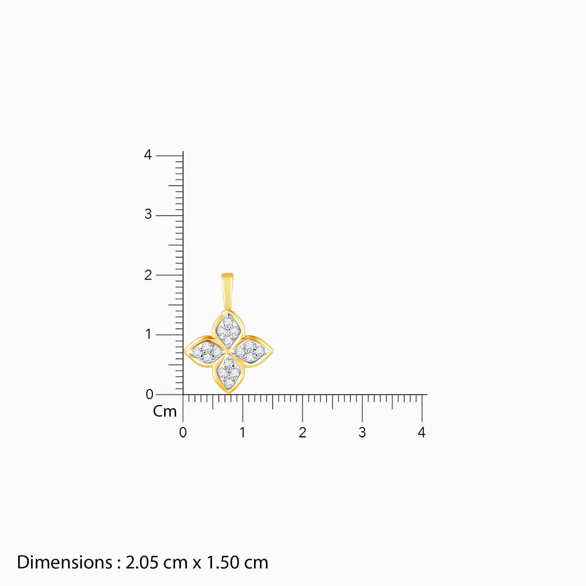Gold Floret Diamond Pendant
