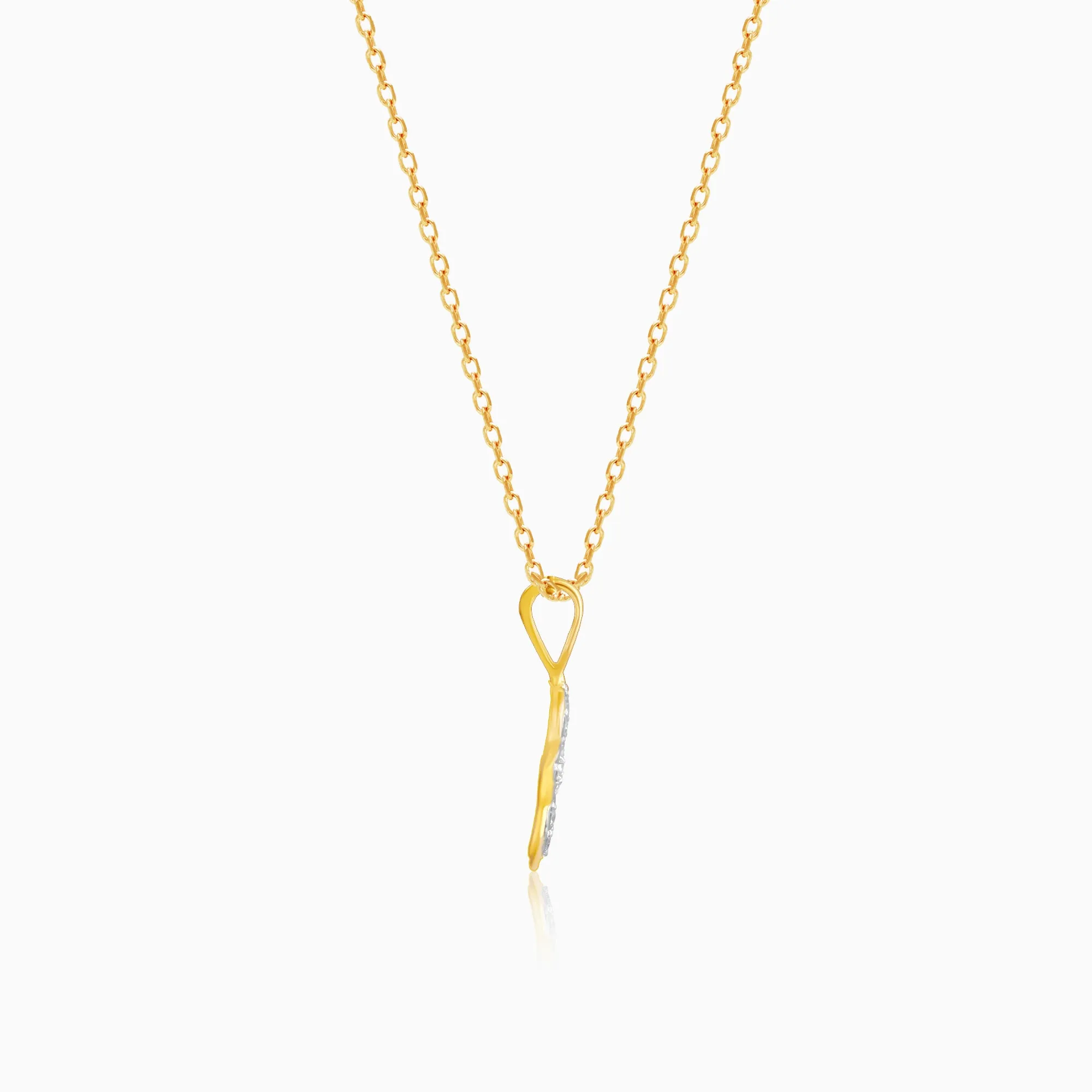 Gold Floret Diamond Pendant