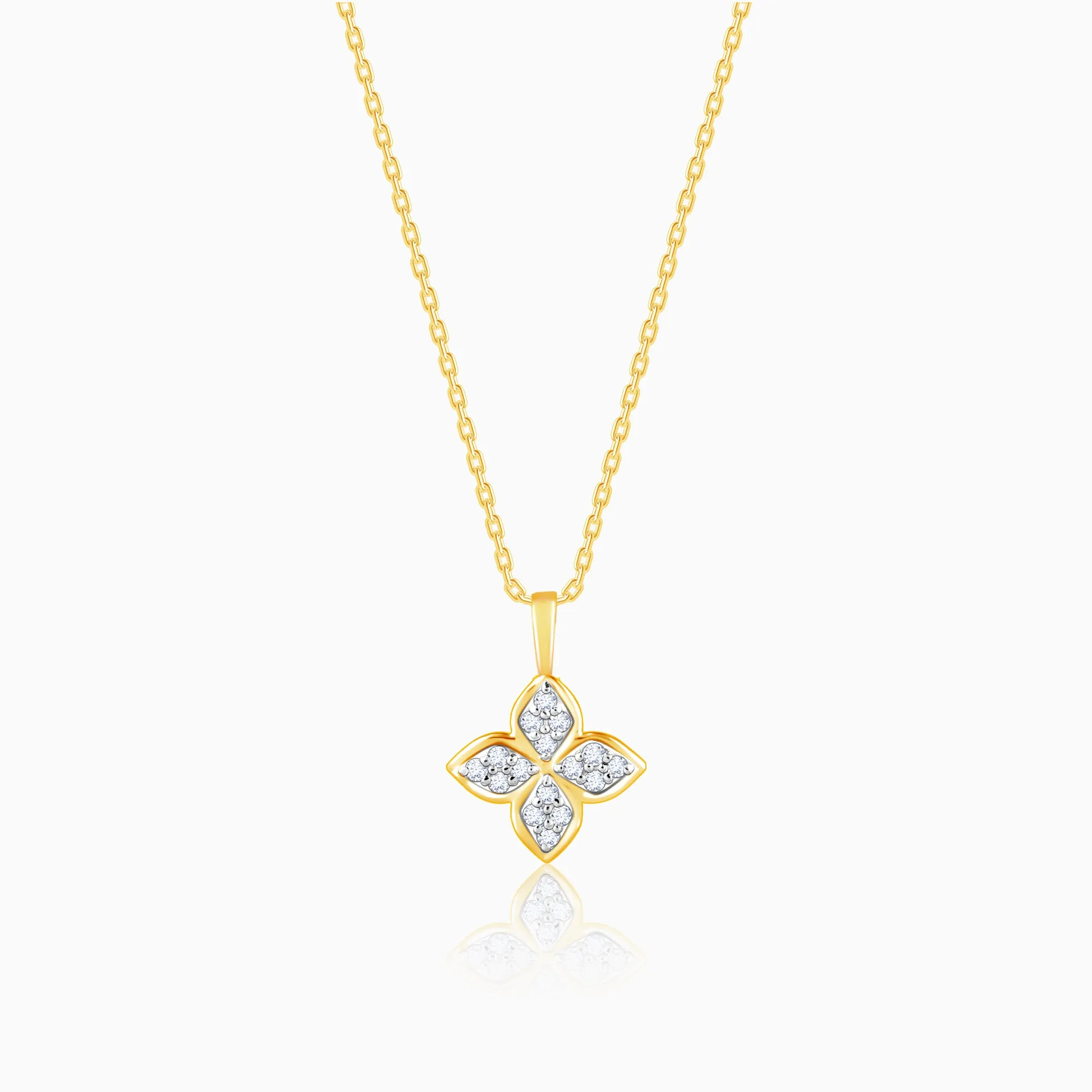 Gold Floret Diamond Pendant