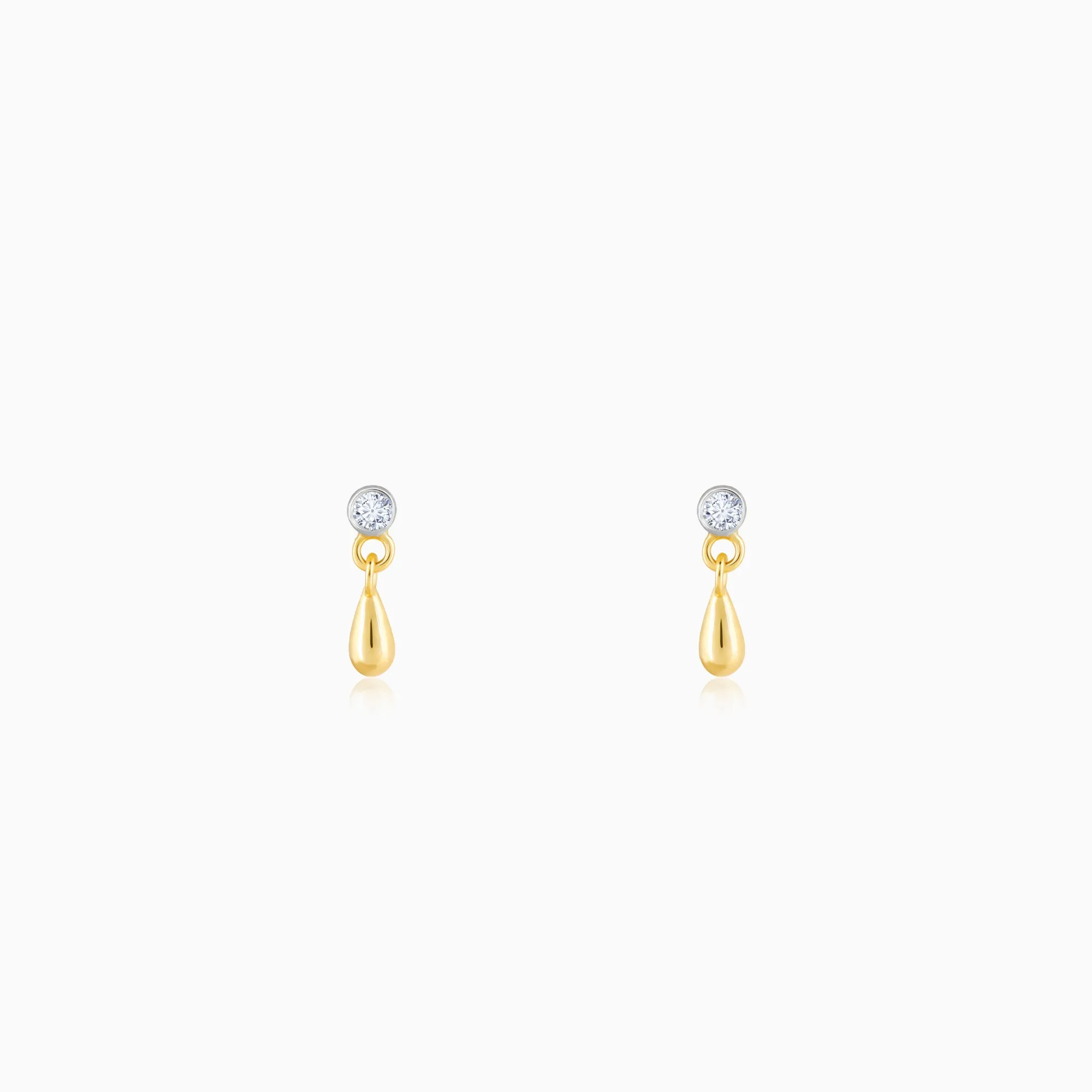 Gold Teardrop Diamond Earrings