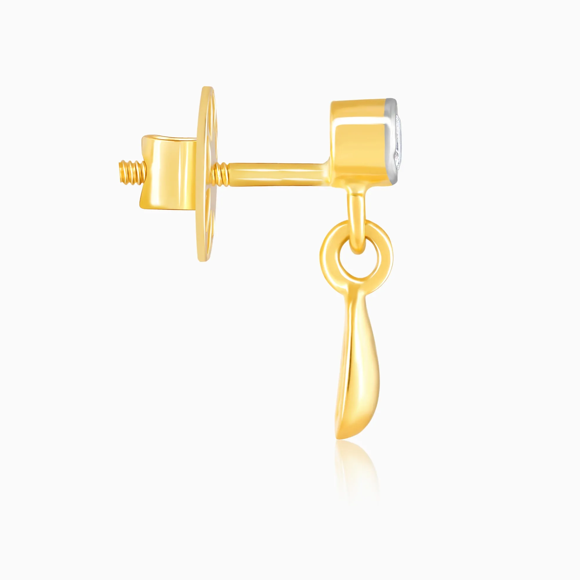 Gold Teardrop Diamond Earrings