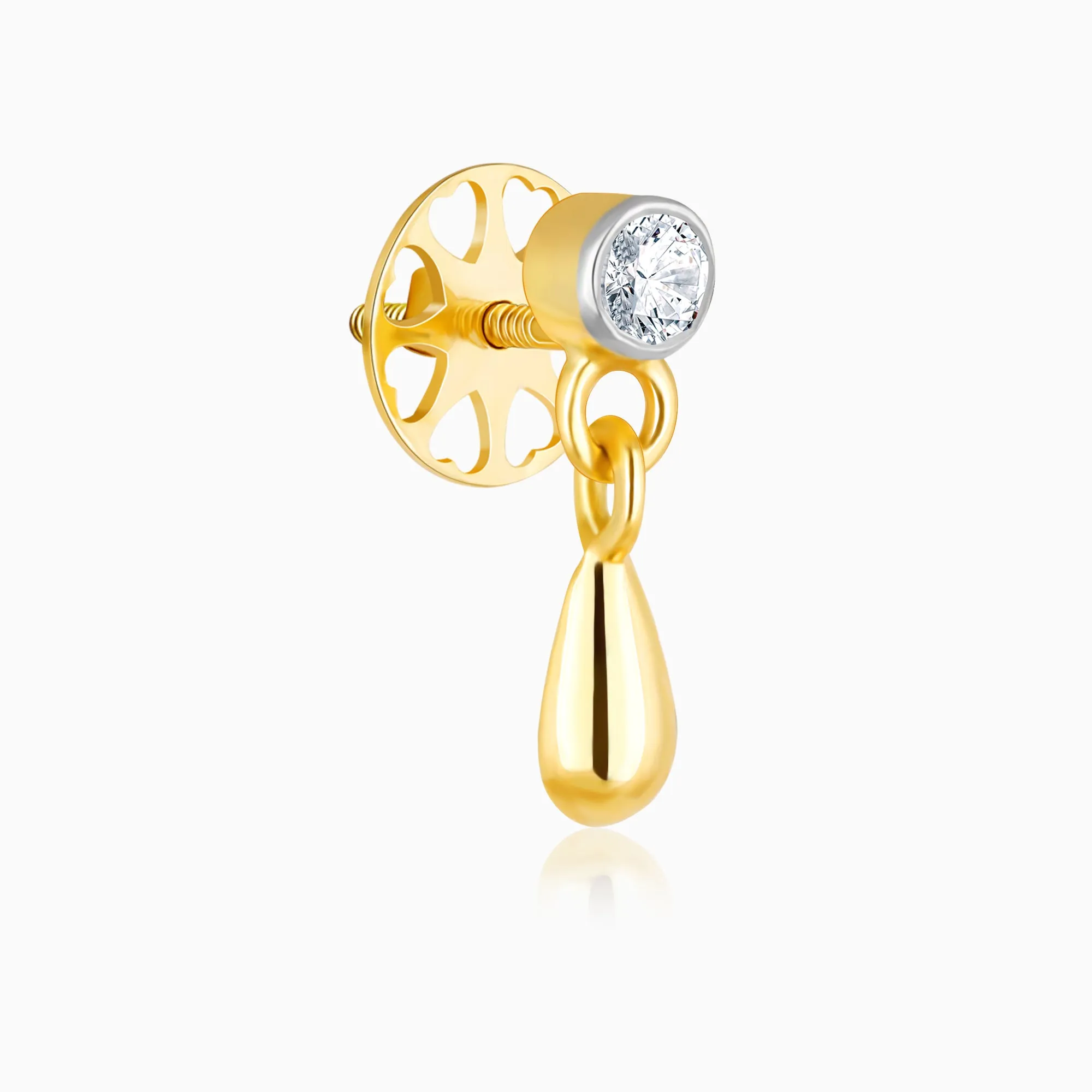 Gold Teardrop Diamond Earrings