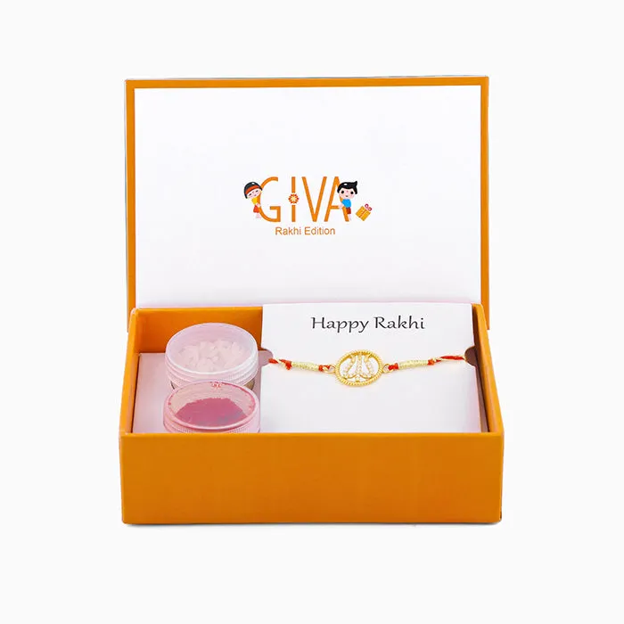 Golden Divine Trishula Rakhi