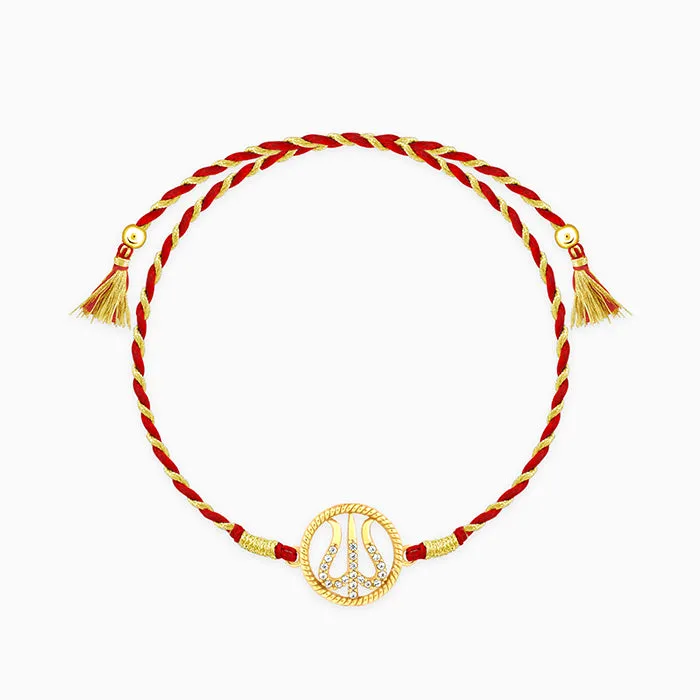 Golden Divine Trishula Rakhi