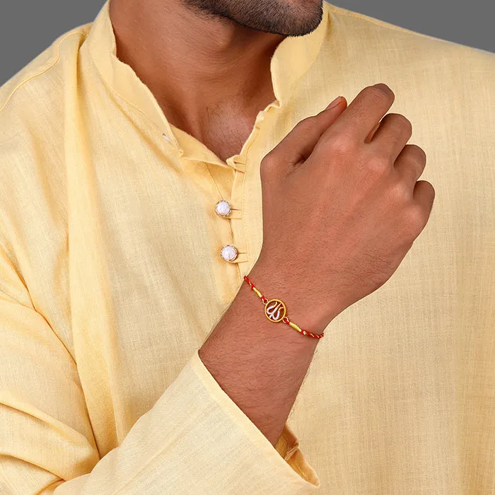 Golden Divine Trishula Rakhi