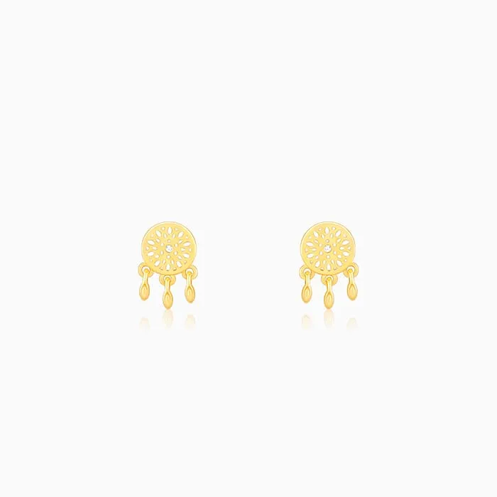 Golden Dreamcatcher Earrings