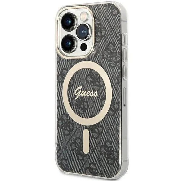 Guess IML 4G with MagSafe Hard Case for iphone 15 Pro Max 6.7" Black - GUHMP15XH4STK