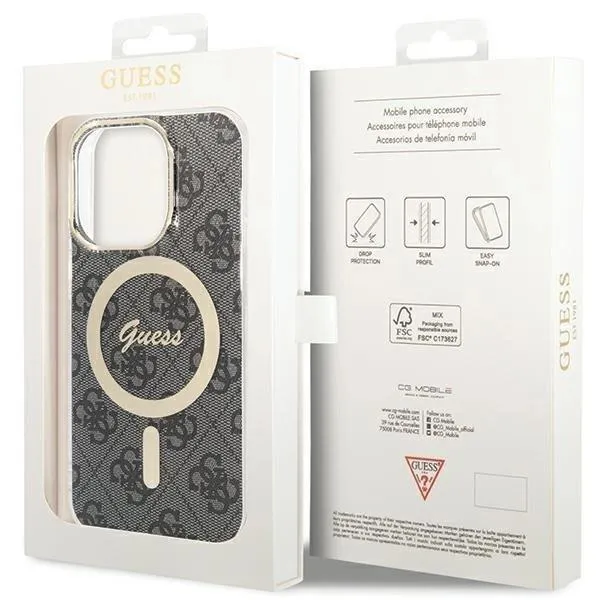 Guess IML 4G with MagSafe Hard Case for iphone 15 Pro Max 6.7" Black - GUHMP15XH4STK