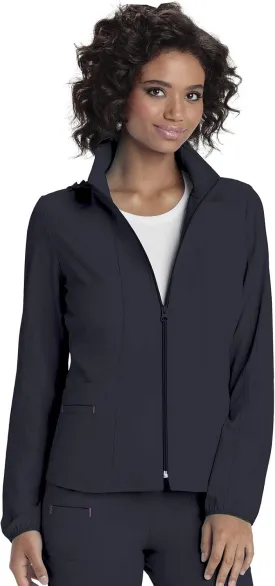 HeartSoul Break On Through Women Warm Up Scrubs Jacket Zip Front 20310