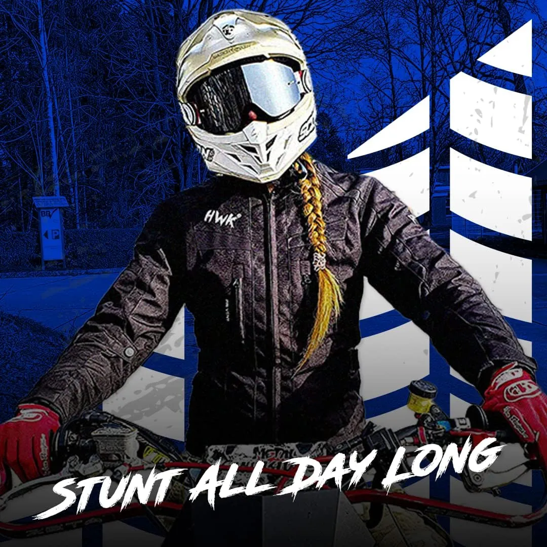 HWK Stunt Motorcycle Jacket for Women, Women's Motorcycle Jacket with CE Armor for Enduro Motorbike Riding, Easy-Adjust Water Resistant Textile Biker Jacket with Thermal Lining - Pink, Medium