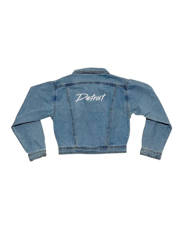 Ink Detroit Dirty Script Ladies Jean Jacket