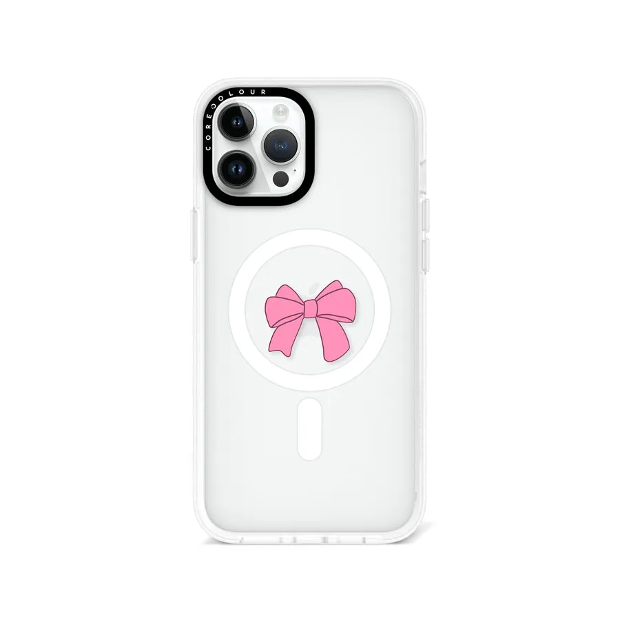 iPhone 12 Pro Max Pink Ribbon Bow Phone Case MagSafe Compatible
