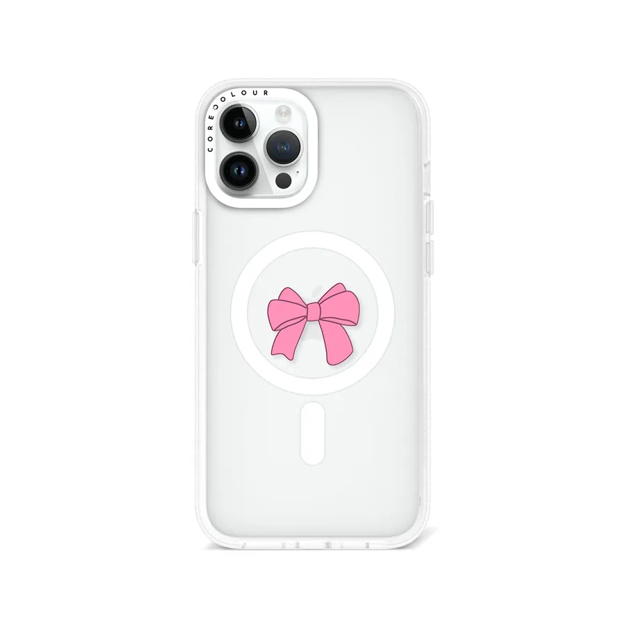 iPhone 12 Pro Max Pink Ribbon Bow Phone Case MagSafe Compatible
