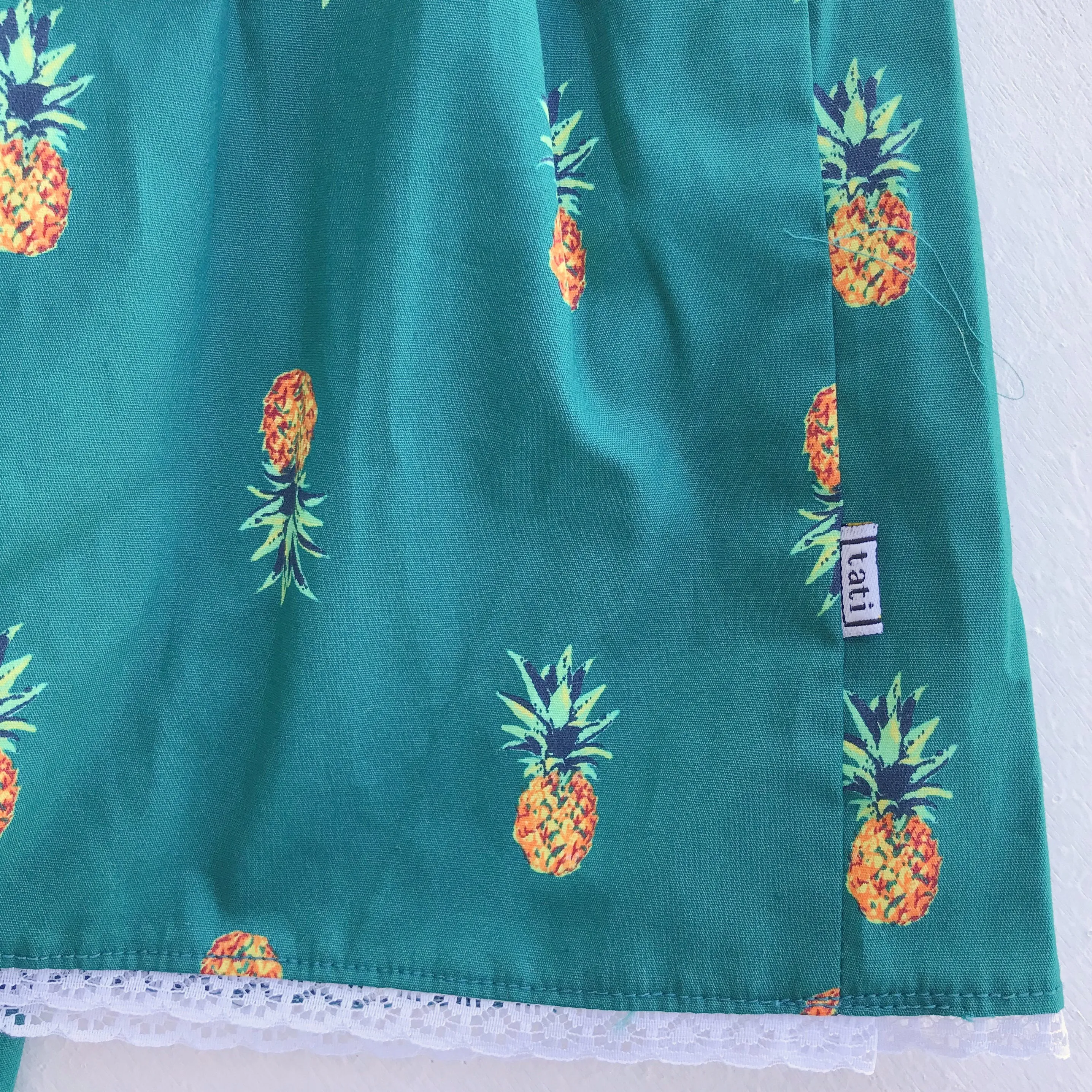 Iris Dress in Bluegreen Pineapple Print