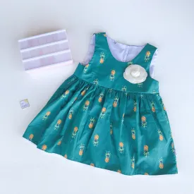 Iris Dress in Bluegreen Pineapple Print