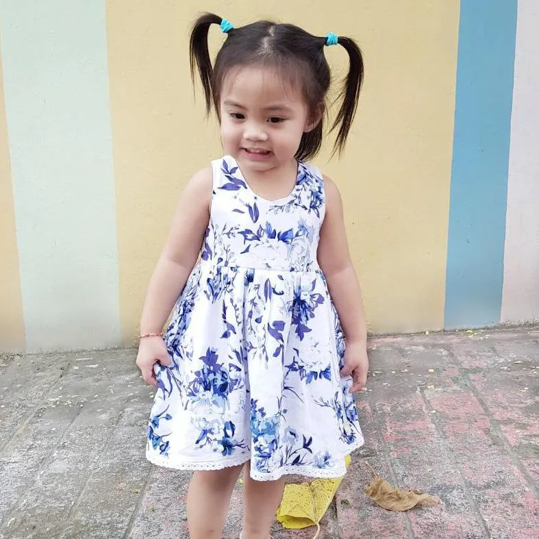 Iris Dress in Bluegreen Pineapple Print