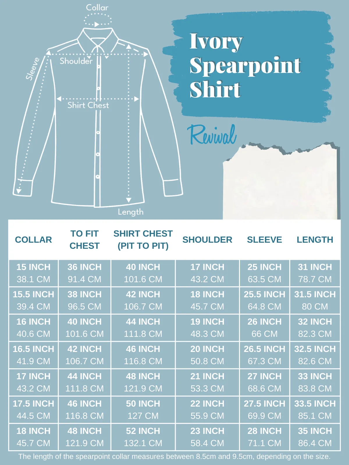 Ivory Forties Style Spearpoint Collar Shirt with French Cuff