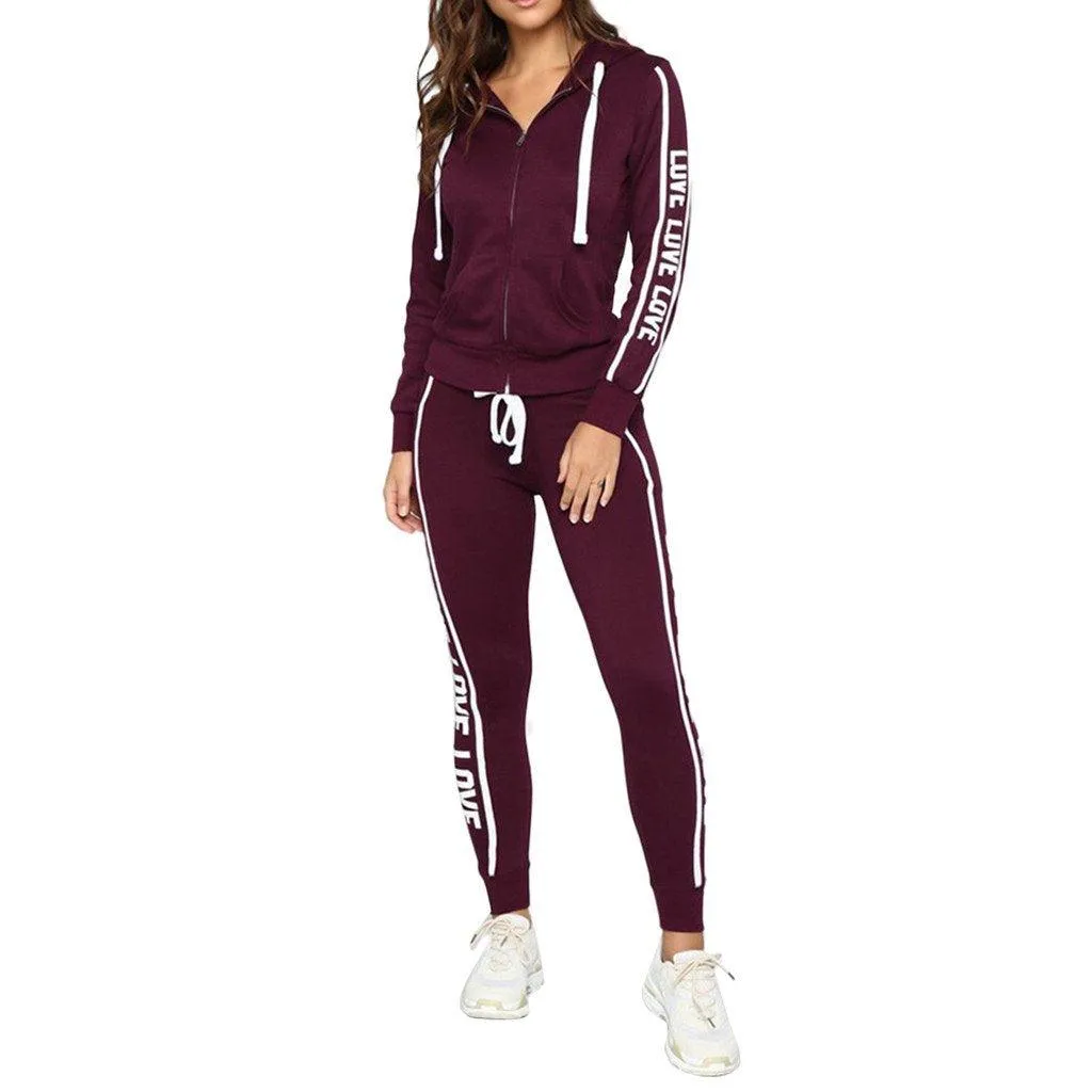 KittenAlarm - Alexandra Printed Hooded Jacket & Joggings Pants Set