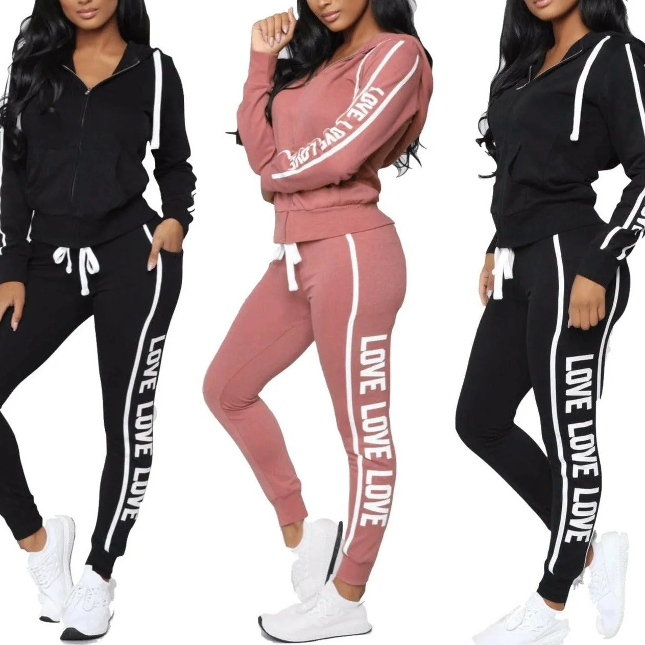 KittenAlarm - Alexandra Printed Hooded Jacket & Joggings Pants Set