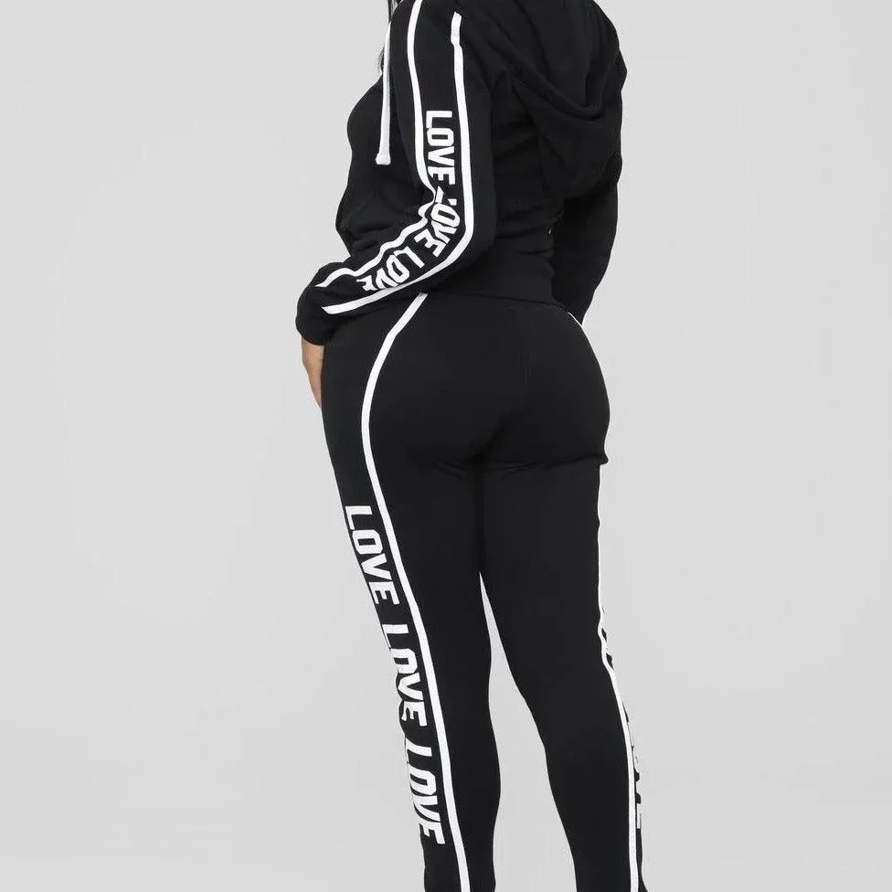 KittenAlarm - Alexandra Printed Hooded Jacket & Joggings Pants Set