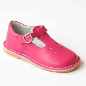 L' Amour Fuchsia Leather T-Strap