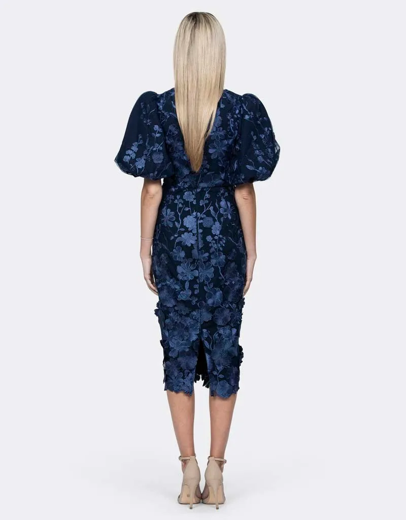 LEAH PUFF SLEEVE MIDI BL64D06S