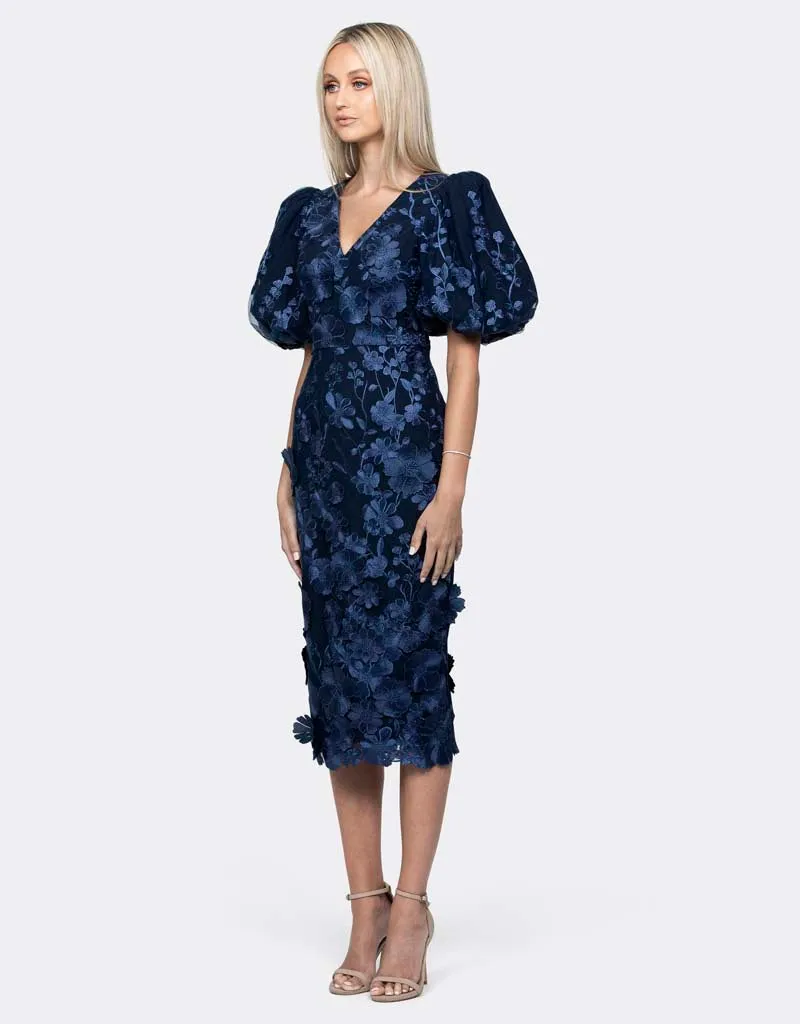 LEAH PUFF SLEEVE MIDI BL64D06S