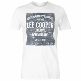 Lee Cooper Denim Co Logo T Shirt Mens Gents Crew Neck Tee Top Short Sleeve