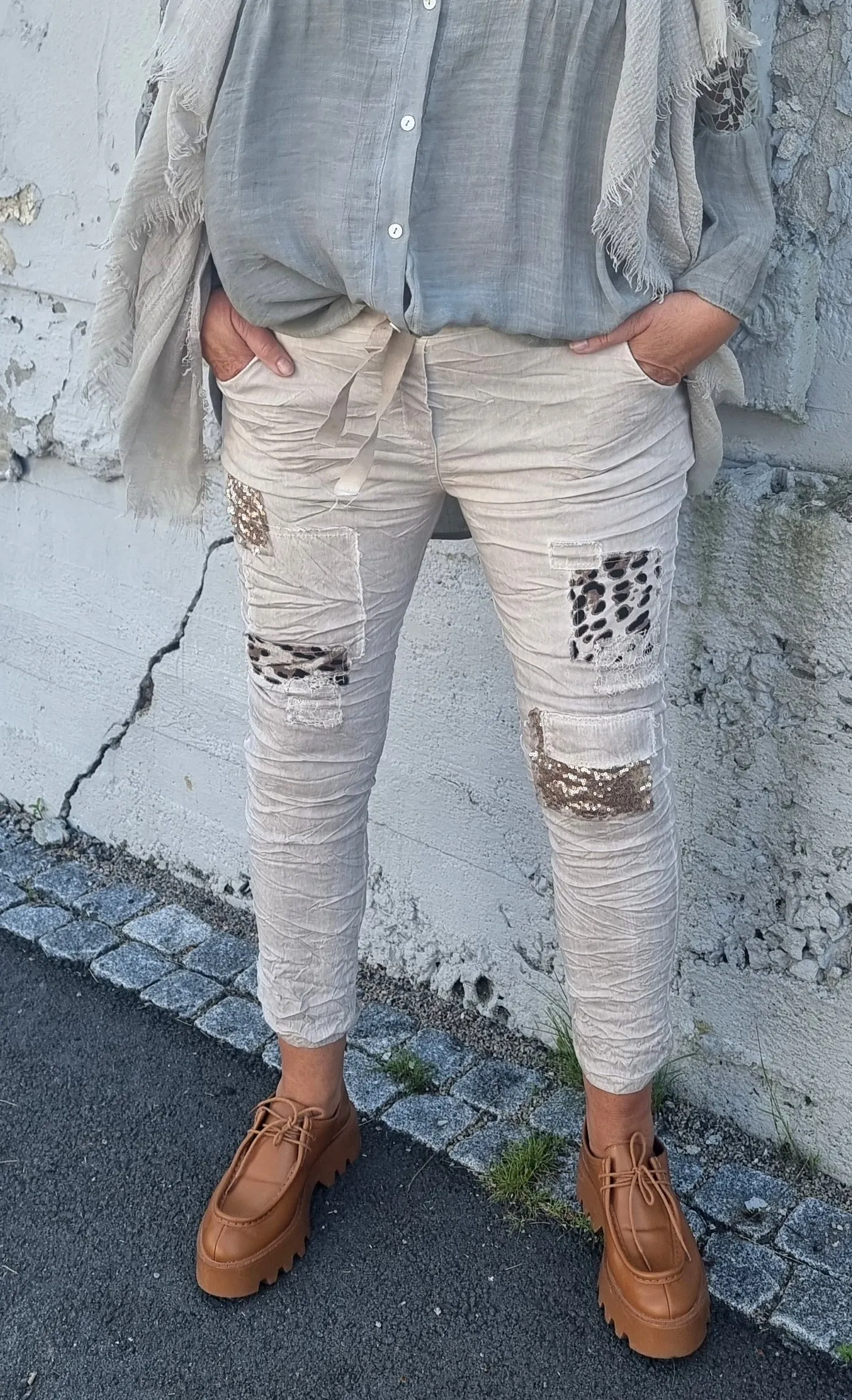 Leona Slim Pant Sand