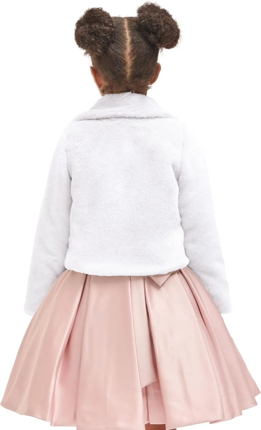 Lilax Girls Faux Fur Bolero Shrug Button Closure Cozy Jacket