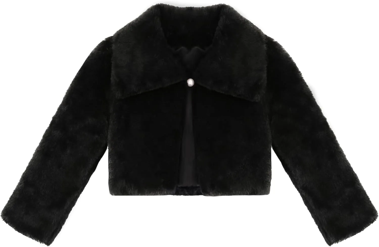 Lilax Girls Faux Fur Bolero Shrug Button Closure Cozy Jacket