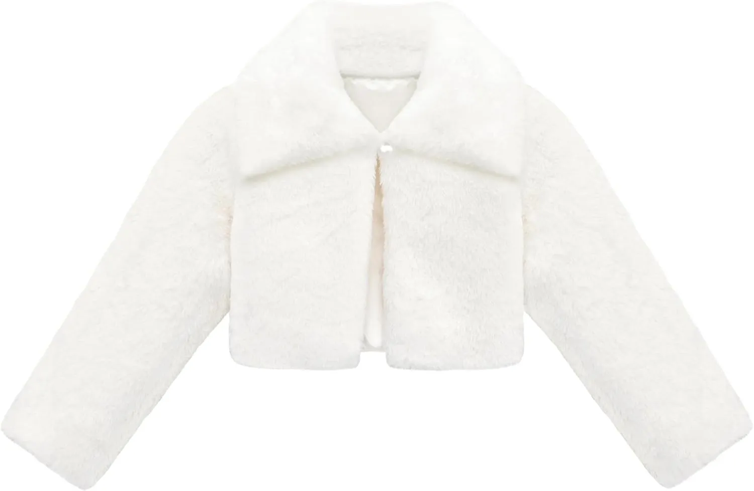 Lilax Girls Faux Fur Bolero Shrug Button Closure Cozy Jacket