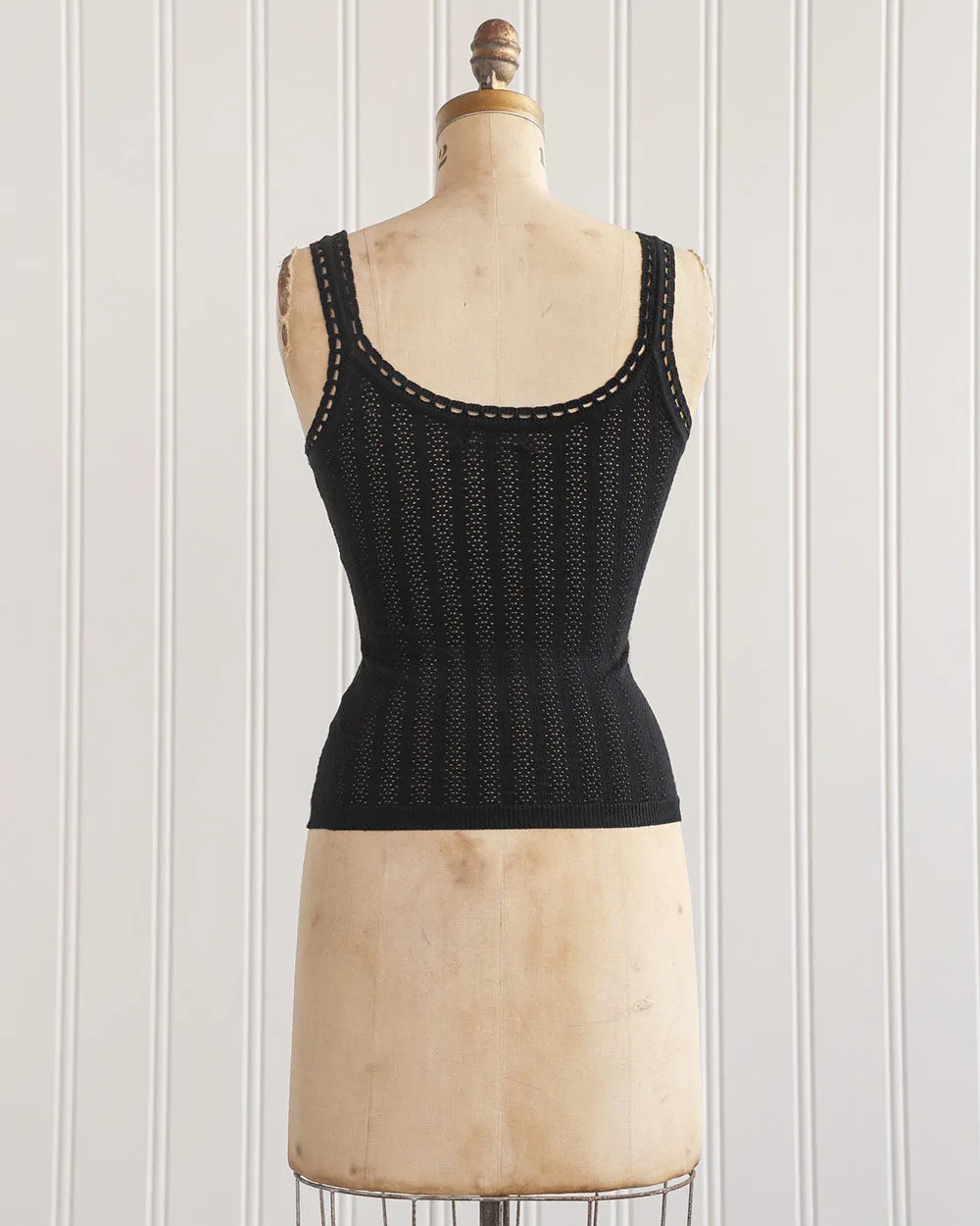 Lilith Pointelle Top - Black